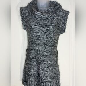 Heathered‎ Elegance: Cozy High-Collar Knit Sweater dress(#1,199)